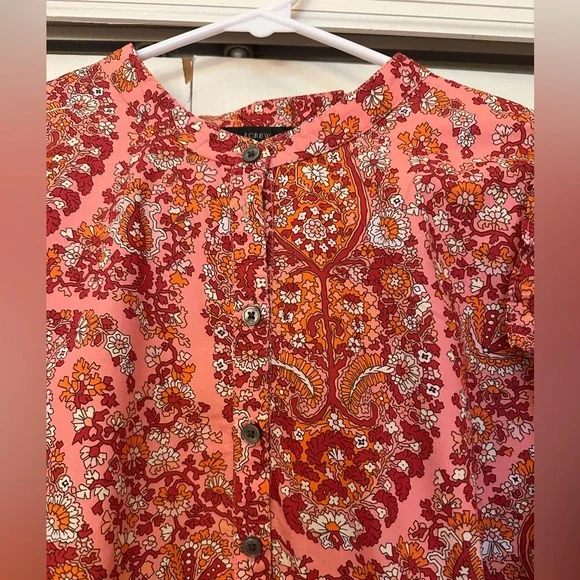 J Crew Floral Paisley Pink Women's Top - Picture 4 of 9